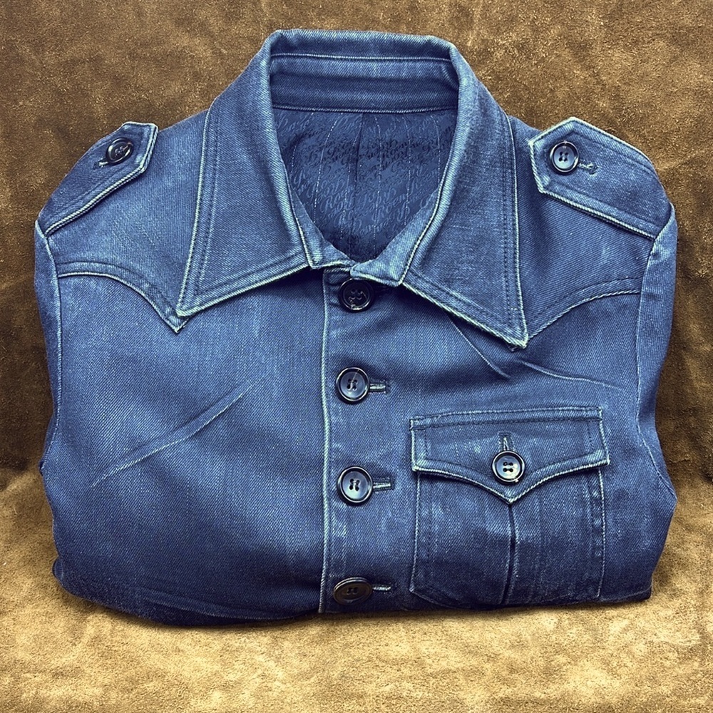 Roen Black Denim Slim Fit Cropped Jacket